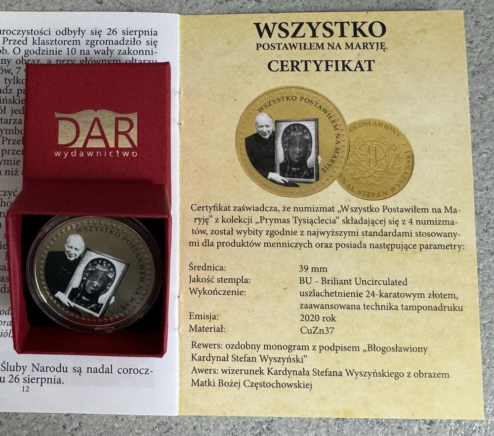 Monety 4 szt. - z okazji beatyfikacji Kard. Stefana Wyszyńskiego