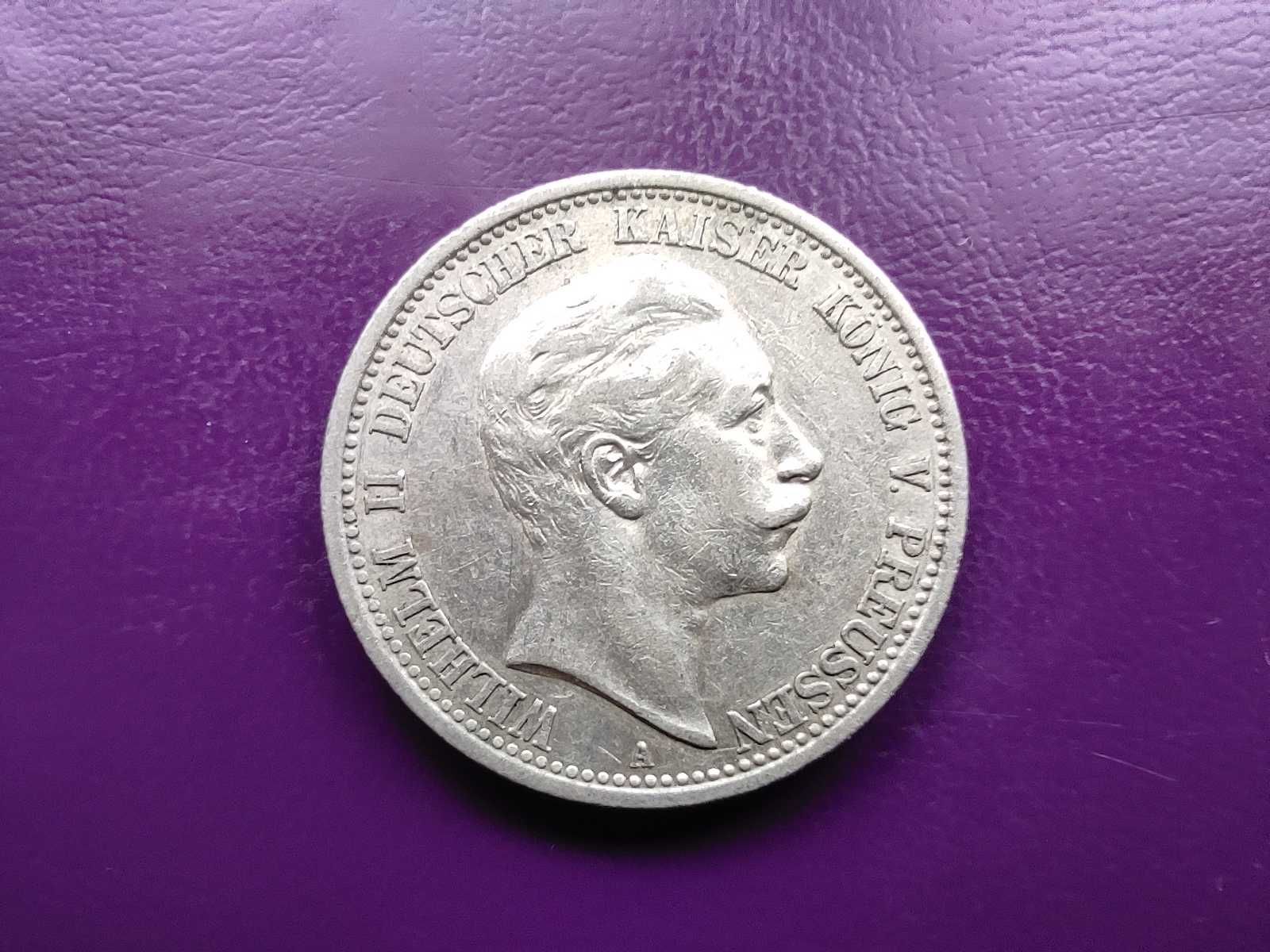 Moneta PRUSY 2 MARKI 1907 A - Srebro - Piękna / Rzadkość !