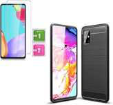 Etui Carbon do Samsung Galaxy A51 + Szkło Hartowane