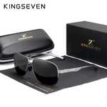 Okulary KINGSEVEN premium PILOTKI AVIATORY N7188 szare oprawki
