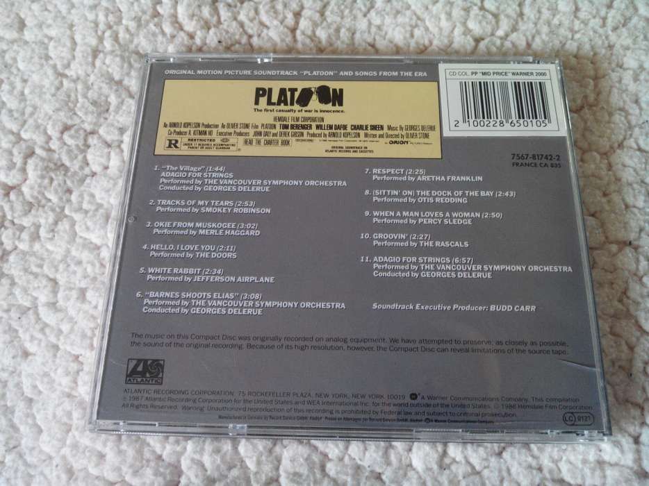 Cd BSO Banda Sonora Filme Platoon