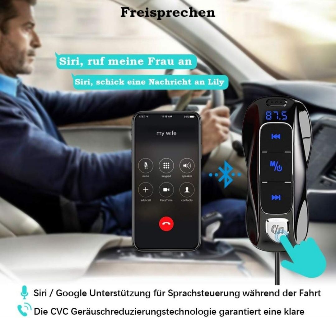 Transmiter samochodowy Bluetooth Sonru BC56 QC 3.0 BT 5.0