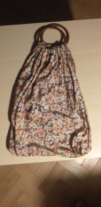 Torba na zakupy z okresu PRL materiałowa siatka z uszami rodem z PRL