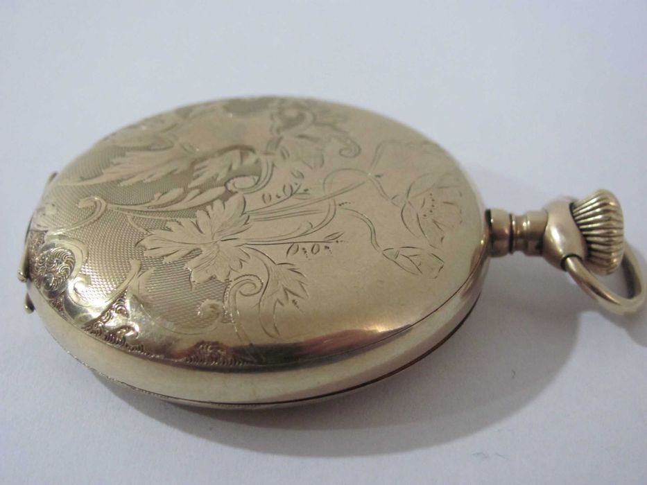 Złocony 130 Letni Duży zegarek Kieszonkowy 17J Waltham