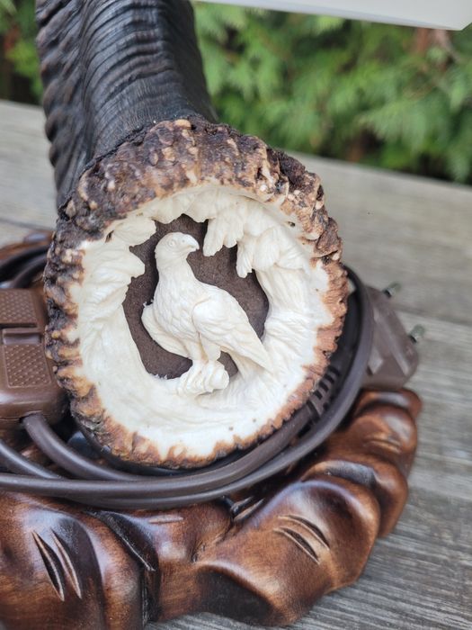 Lampka nocna lampa żyrandol muflon orzeł Eagle klosz retro myśliwski