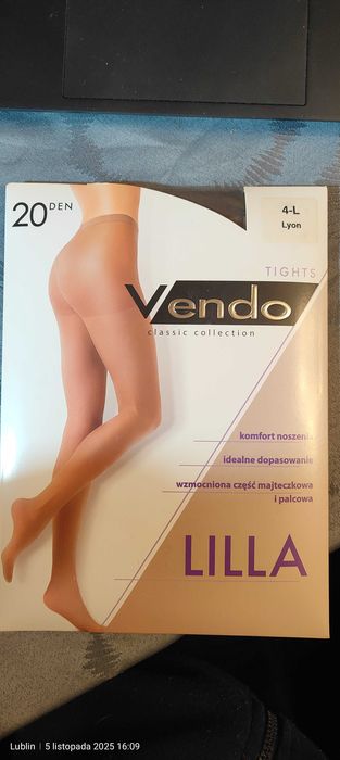 Rajstopy damskie VENDO 20 den rozmiar 4-L kolor Lyon