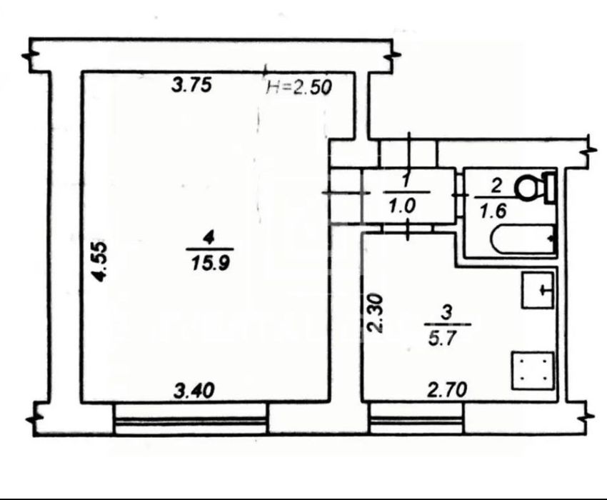 1к квартира під ремонт, Горенка