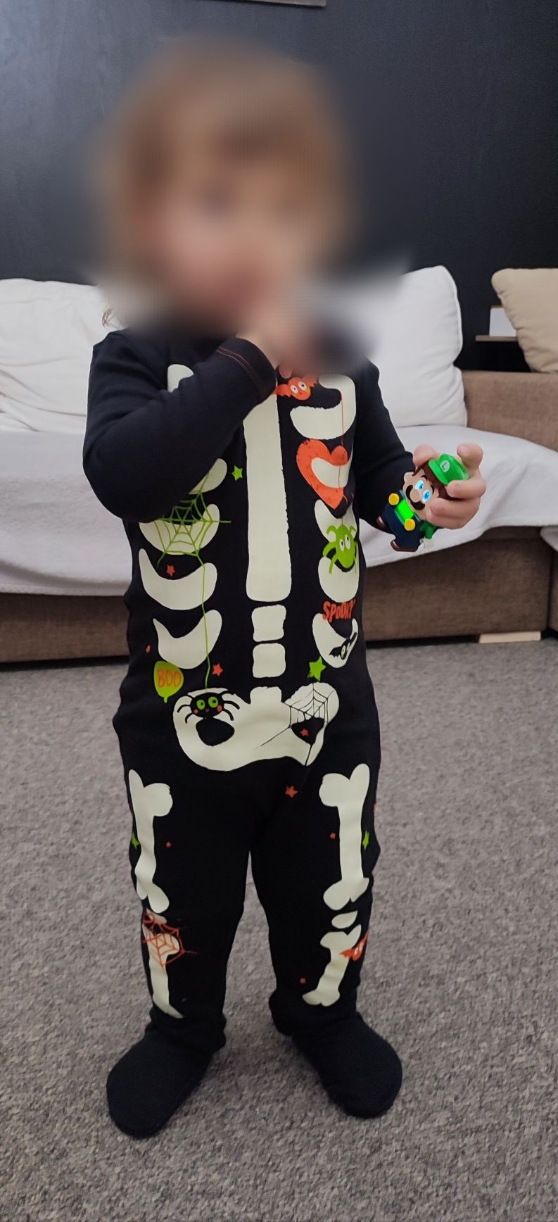 F&F śpiochy pajac świecący Halloween r.86