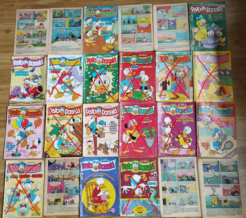 Conjuntos de 10 Revistas Antigas do Pato Donald à Escolha