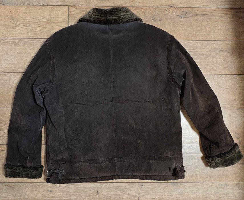 Tcm 52 р. куртка авіатор зимова коричнева шкіряна замша чоловіча пілот