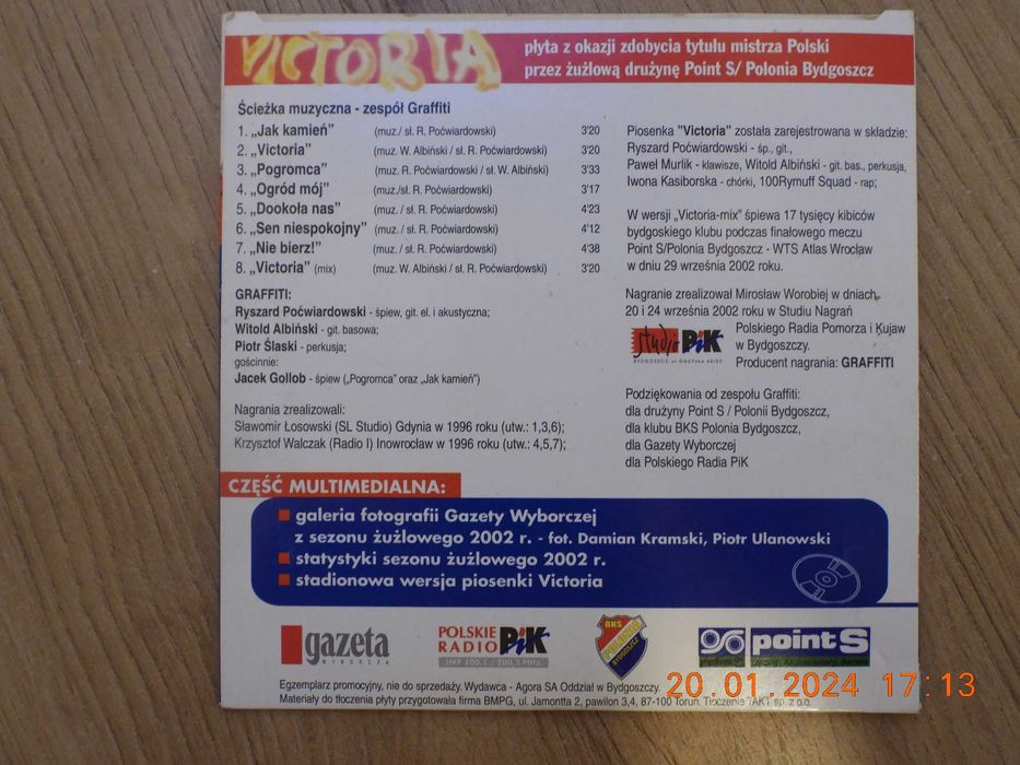 Żużel:POLONIA BYDGOSZCZ - płyta z okazji zdobycia mistrzostwa Polski.
