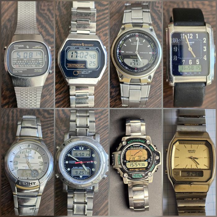 Часы наручные винтажные ретро Casio Seiko Citizen CQ Tissot Japan