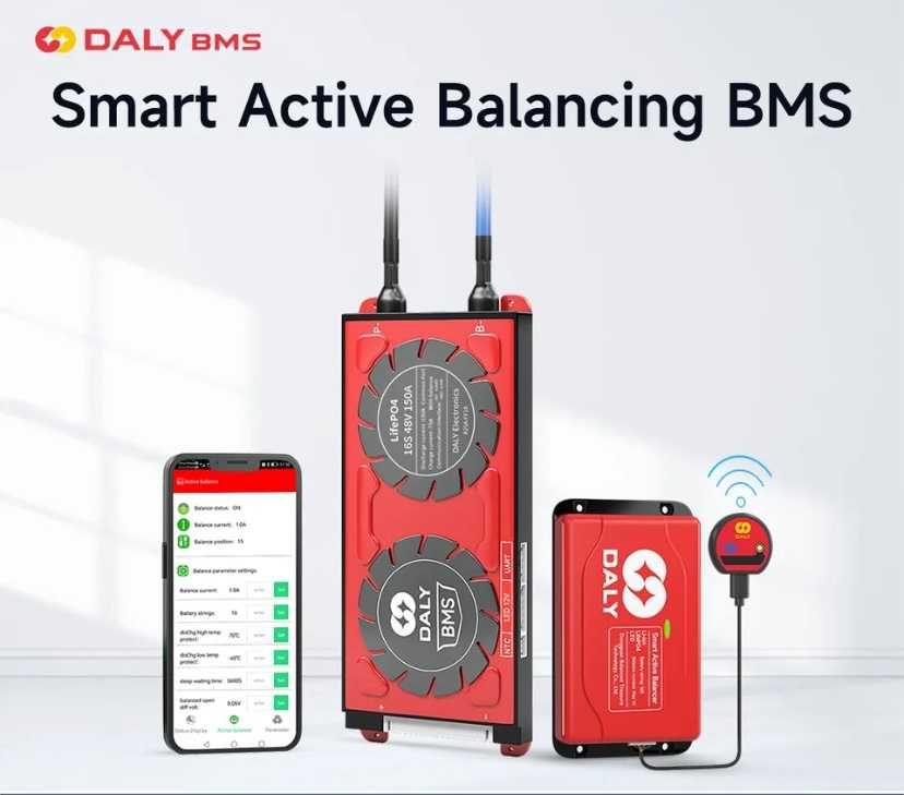 Плата захисту Daly Smart bms з Active Balancer для LiFePO4 8S 24V