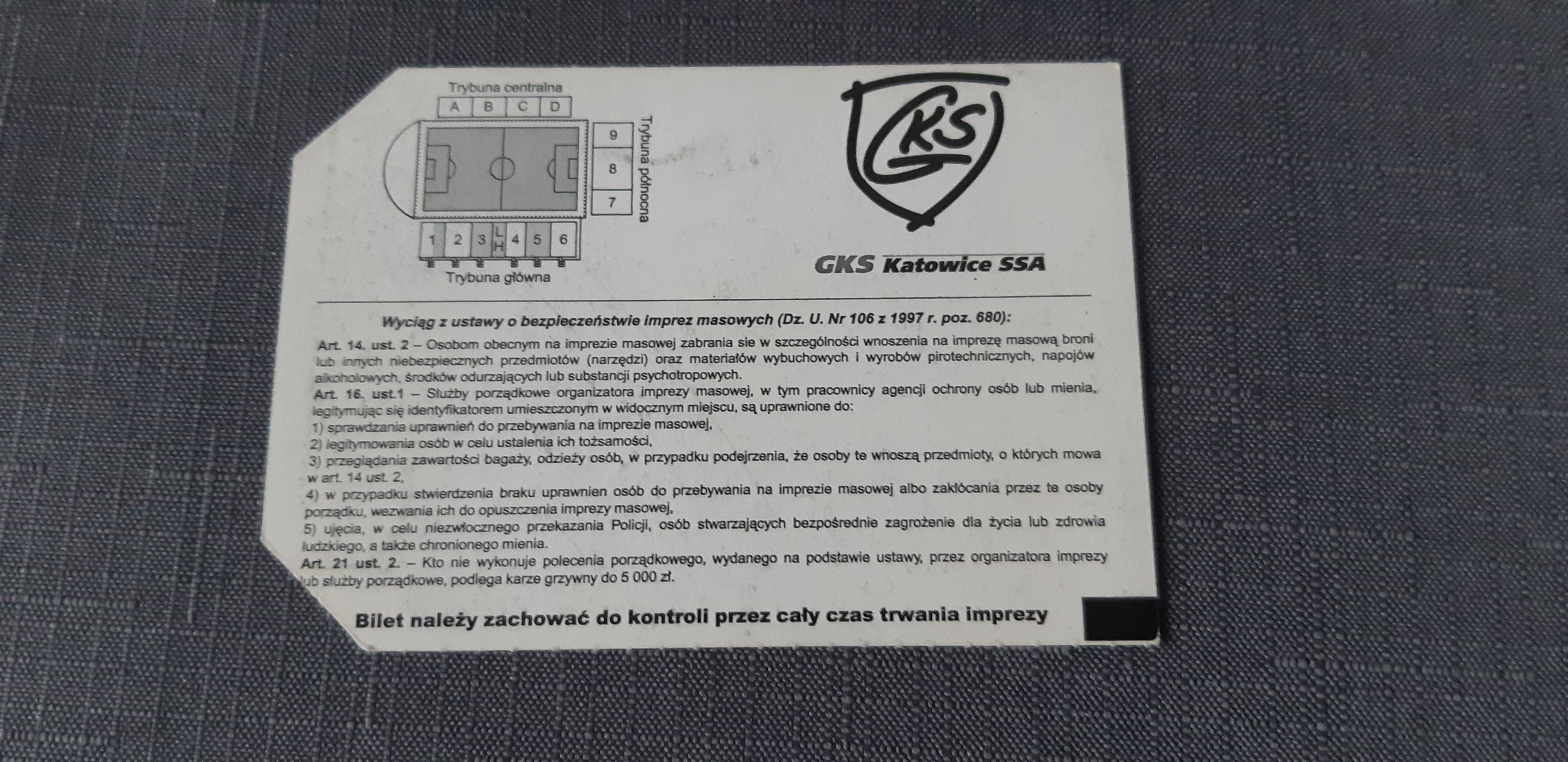 bilet GKS Katowice -Polar Wrocław 2000 rok