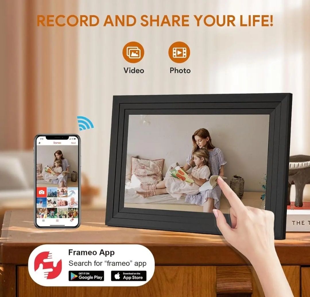 Цифрова фоторамка FRAMEO WiFi 10.1 дюйма з внутрішньою пам яттю 32 ГБ