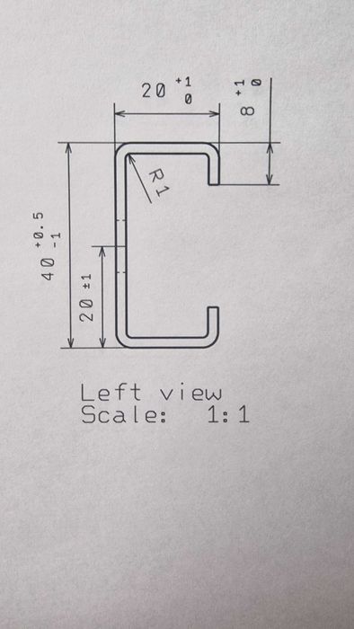 Szyna montażowa 2 metry ceownik 40x20x10 2mm stała perforacja