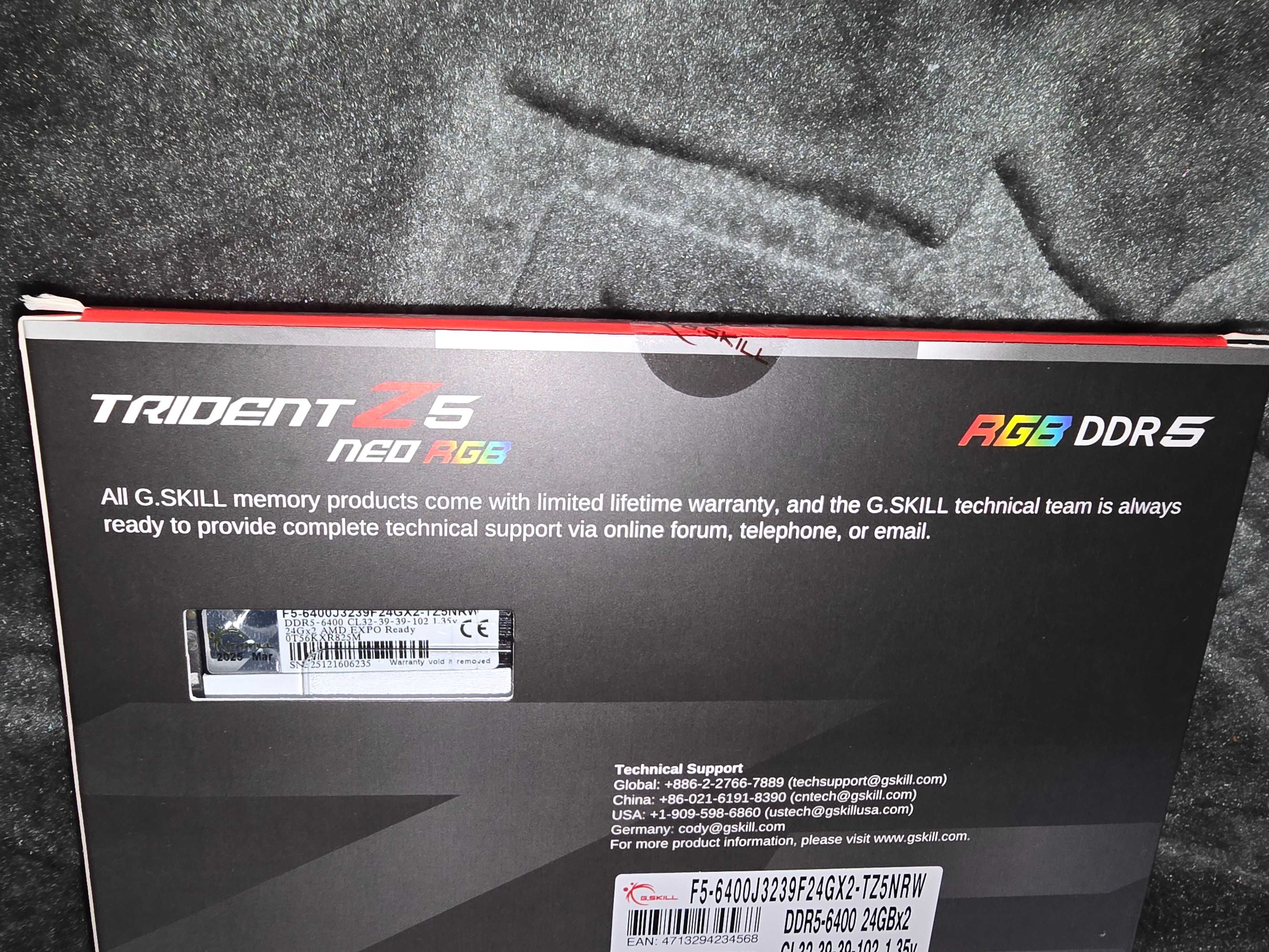 Pamięć Ram G.Skill Trident Z5 RGB, DDR5, 48 GB, 6400MHz, CL32