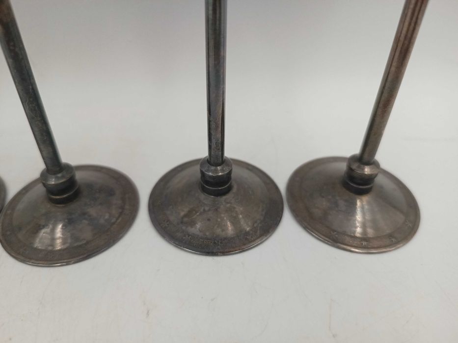 Metalowe kieliszki Hefra z tacą do likieru z PRL