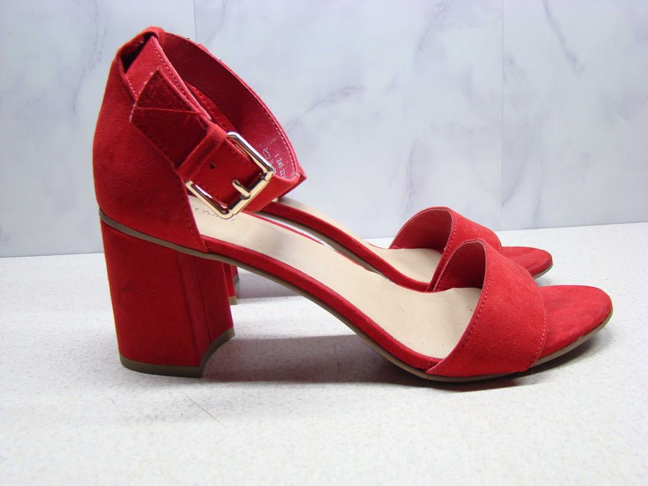Graceland czerwone sandały R.41 – eleganckie, wygodne stabilny obcas