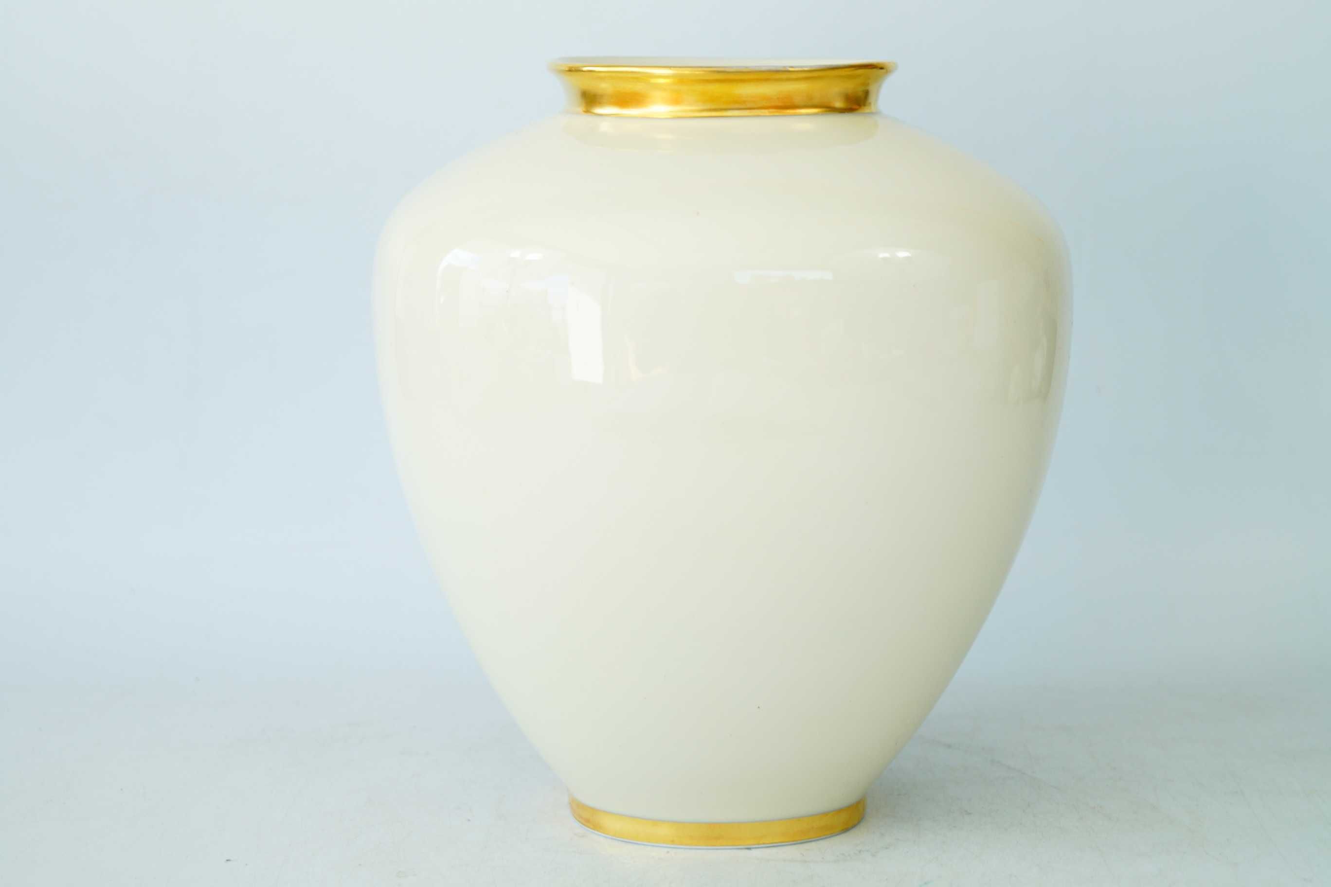 KRAUTHEIM wazon ecru złoto porcelana