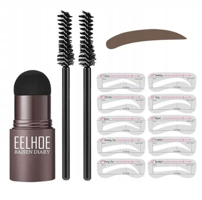 Stempel do brwi + szablony, dark brown