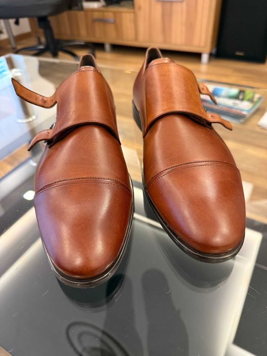 Półbuty Ryłko IPSJ02 brąz skórzane monki klasa