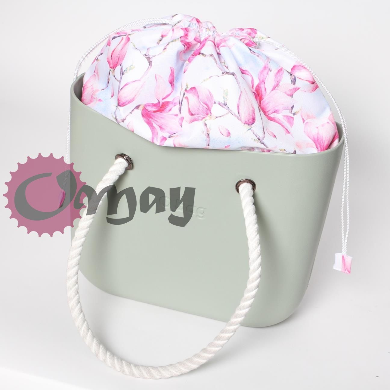 organizer OBAG STANDARD WOREK magnolie kwiaty pudrowe 2 kieszenie OMAY