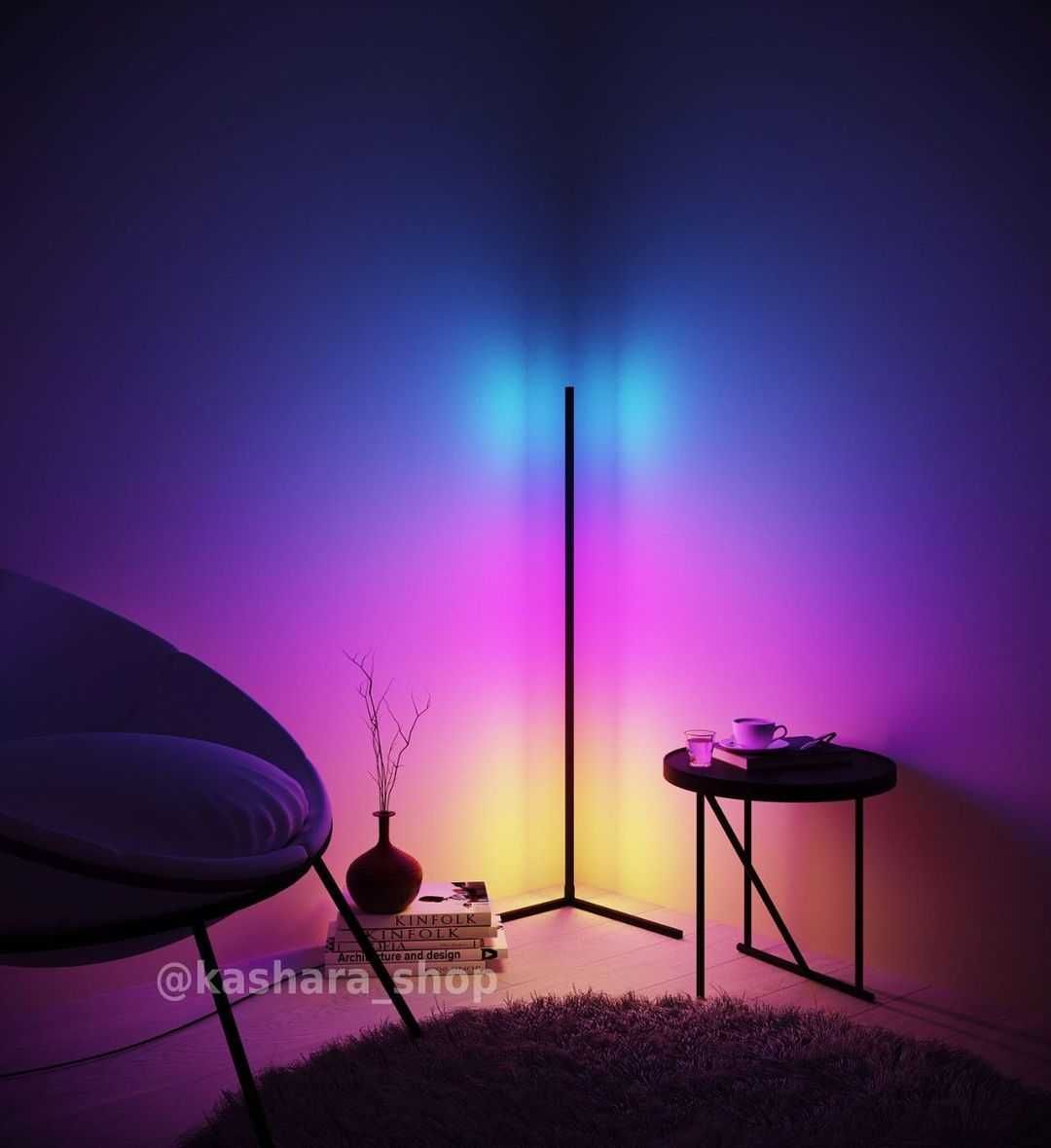 світильник Торшер різнокольоровий LED RGB лампа разноцветная LOFT ЛЕД