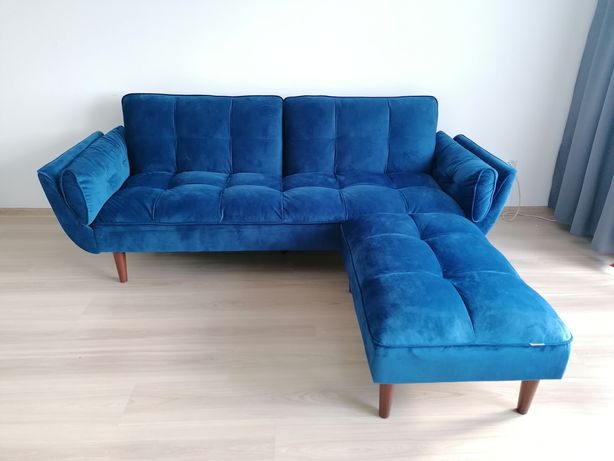 Sofa rozkładana z pufą Playboy Scarlett
