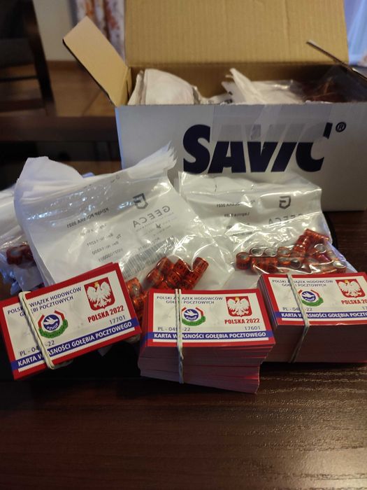 Obrączki Rodowe dla gołębi 2022r z Kartami 100szt Tania Przesyłka OLX