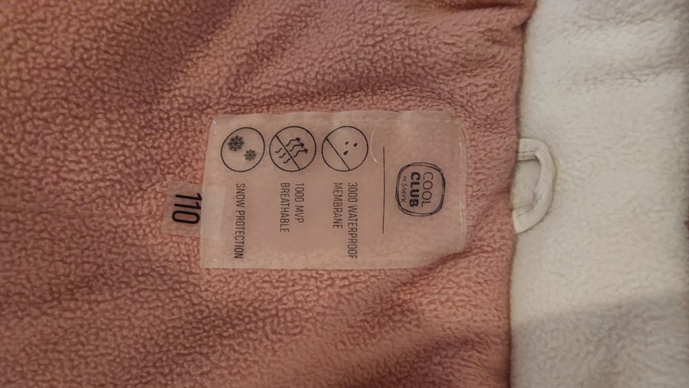 Kurtka zimowa dziecięca różowa rozmiar 110