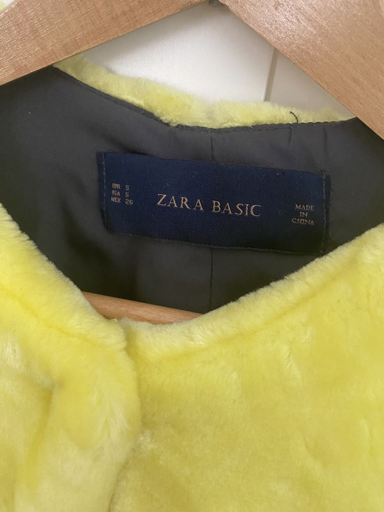 Sztuczne futerko zara basic żółte