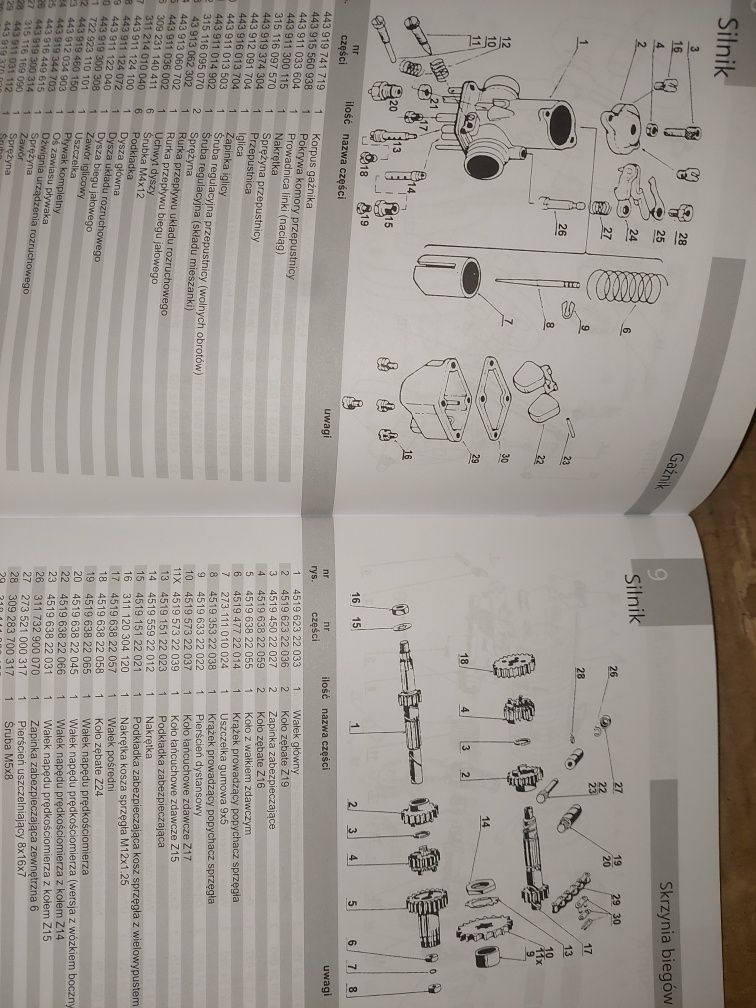 Instrukcja obsługi katalog czesci rama silnik jawa 350 ts