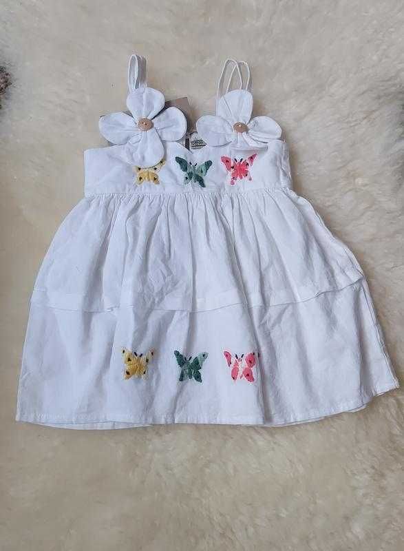 Летнее детское хлопковое платье сарафан natural collections