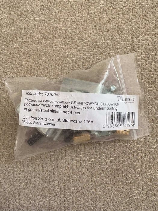 Quadron zestaw montażowy do zlewozmywaków GRANITOWYCH podwieszanych 4