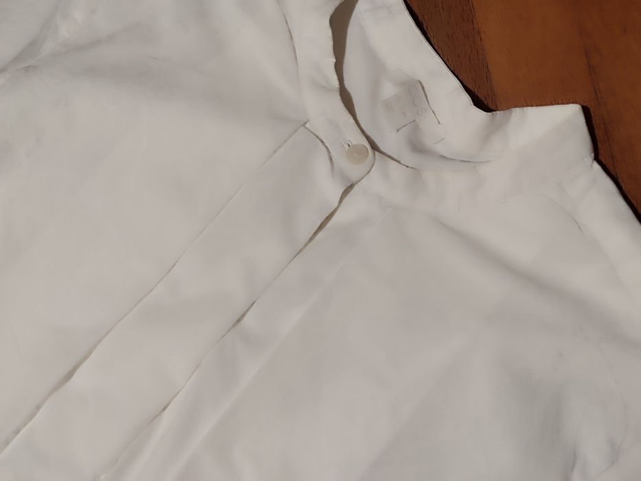 Біла фактурна бавовняна блуза від cos,розмір 38