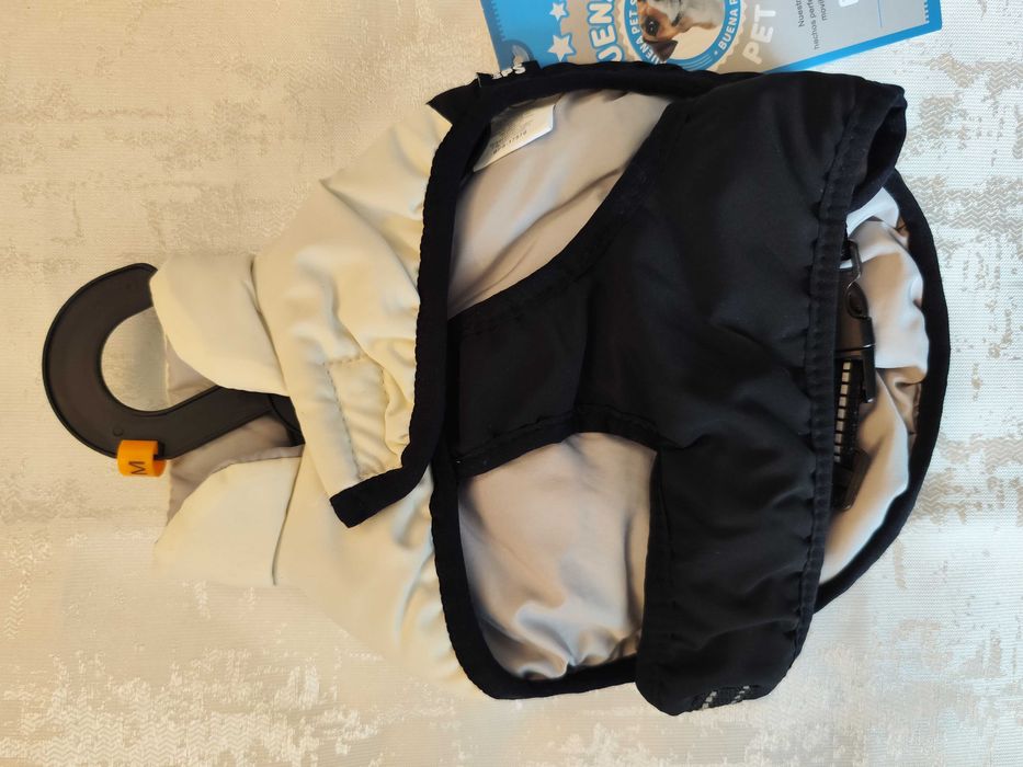 Casaco Impermeável preto e Cinza para Cão- Tamanho M