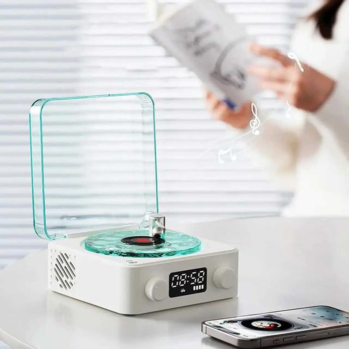 Колонка в стилі вінілового програвача, вініловий нічник, колонка ретро