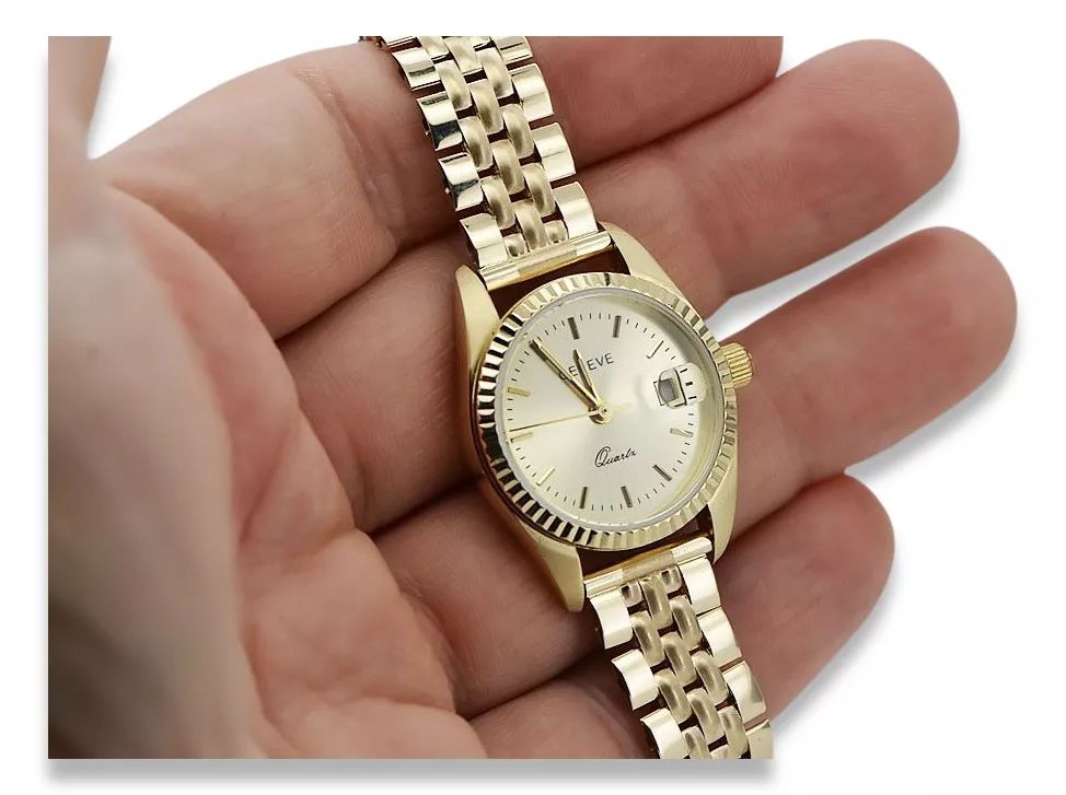 Złoty zegarek z bransoletą damską 14k Geneve lw020ydy&lbw008y Poznań