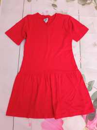Sukienka r 140/146 Czerwona bawełna USA