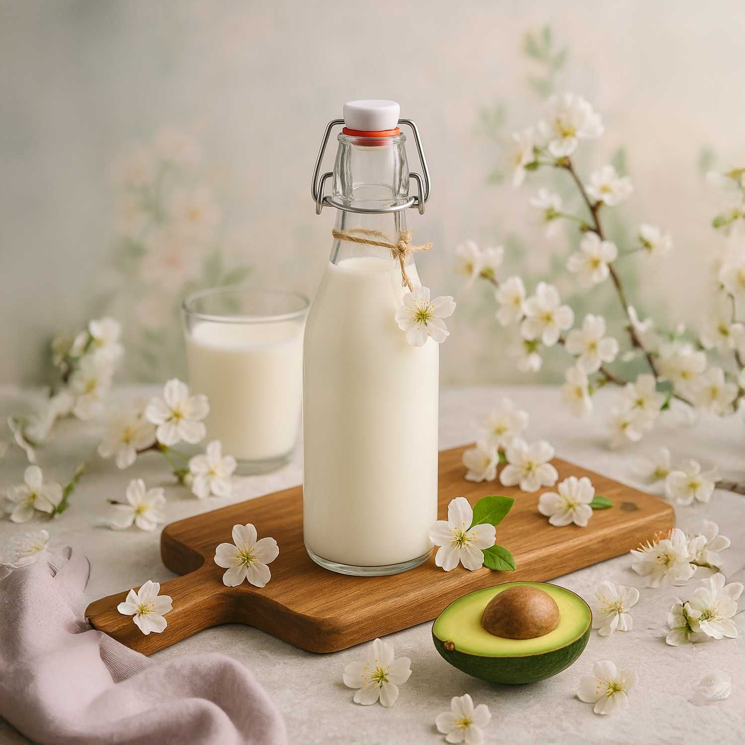 Butelka okrągła 500 ml na mleko + korek mechaniczny