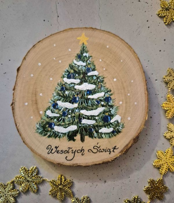 Podkładka pod kubek "Choinka w odcieniach niebieskiego"