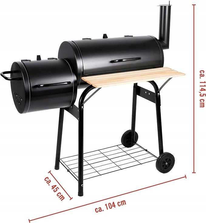 Grill węglowy i wędzarnia 2w1 BBQ SOLIDNY