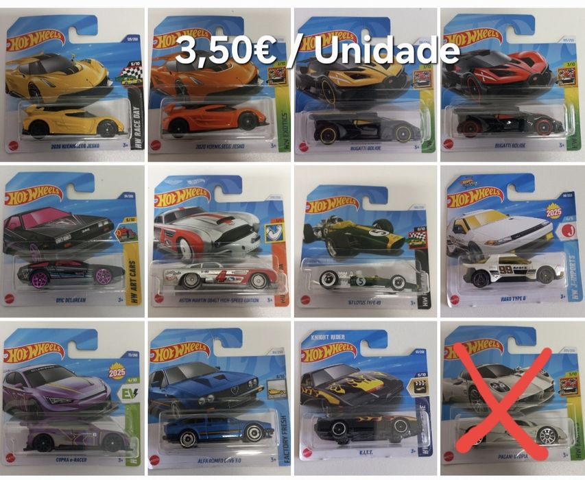 Hot Wheels - Atualizado em 09/04/2025 - Valores desde 3€