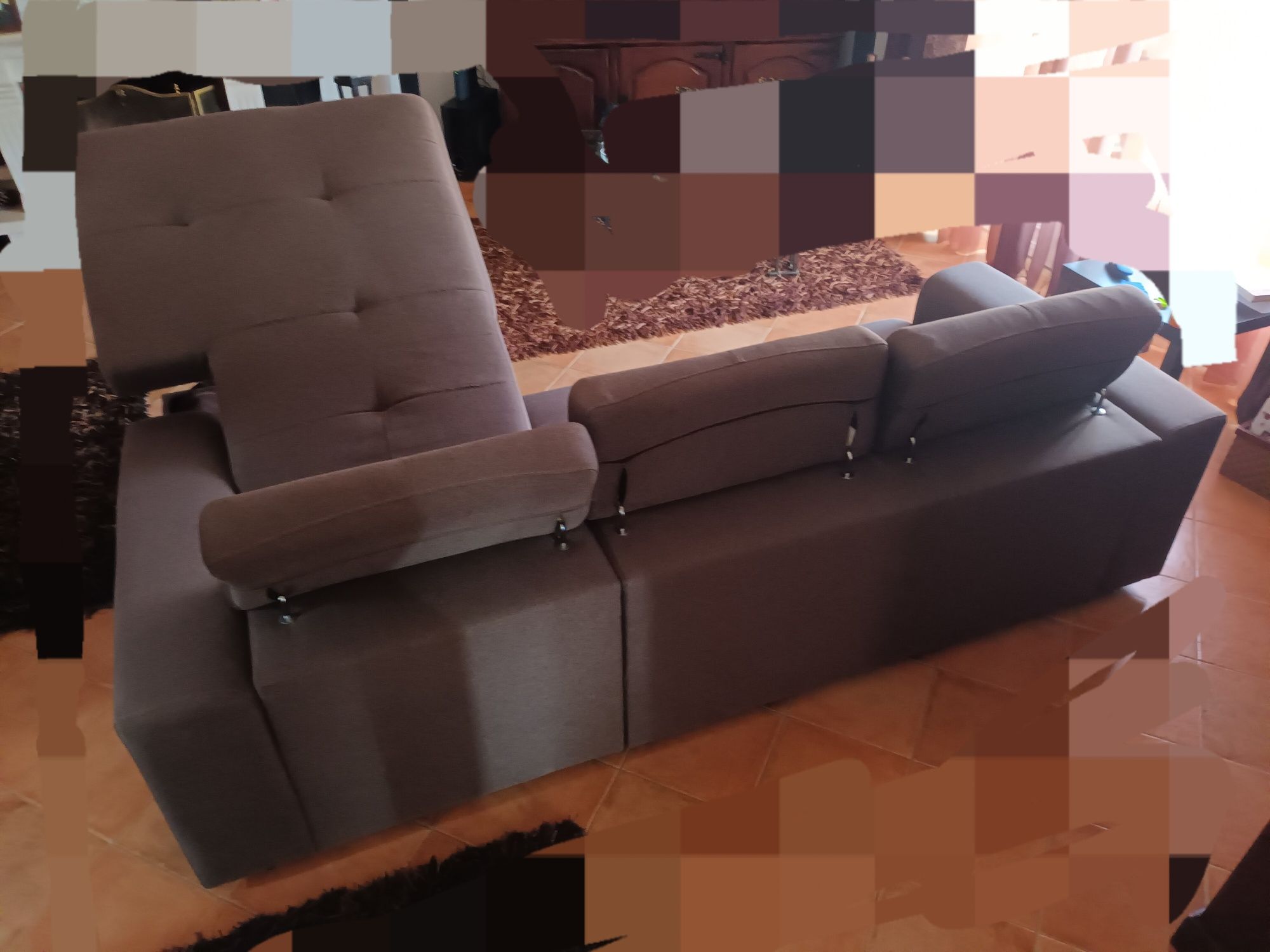 Sofá 2L+chaise longue,cama gaveta e arca/bau