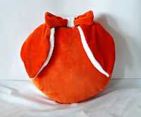 Poduszka wielkanocna zajączek z kokardą w kolorze pomarańczowym