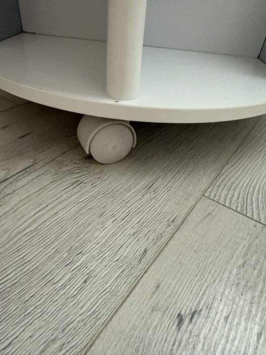 Szafka obrotowa dziecięca na książki regał biały funkcjonalny kółka