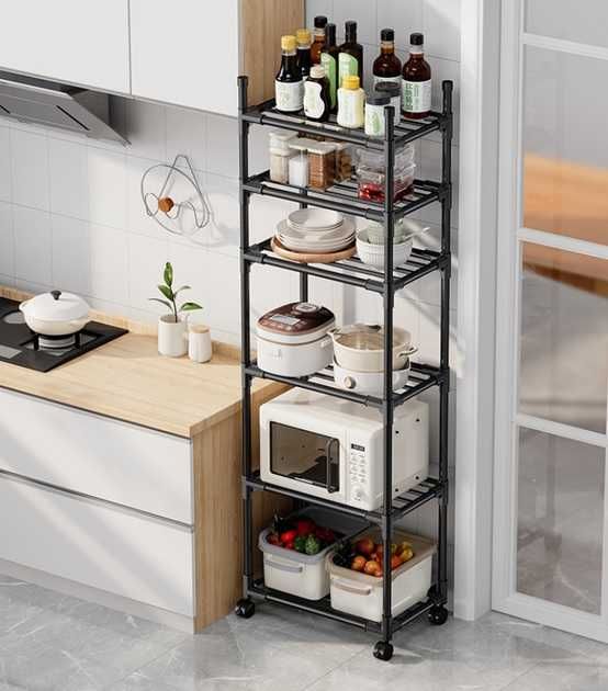 Етажерка на колесах, Підлогова полиця для кухні, Пересувний стелаж