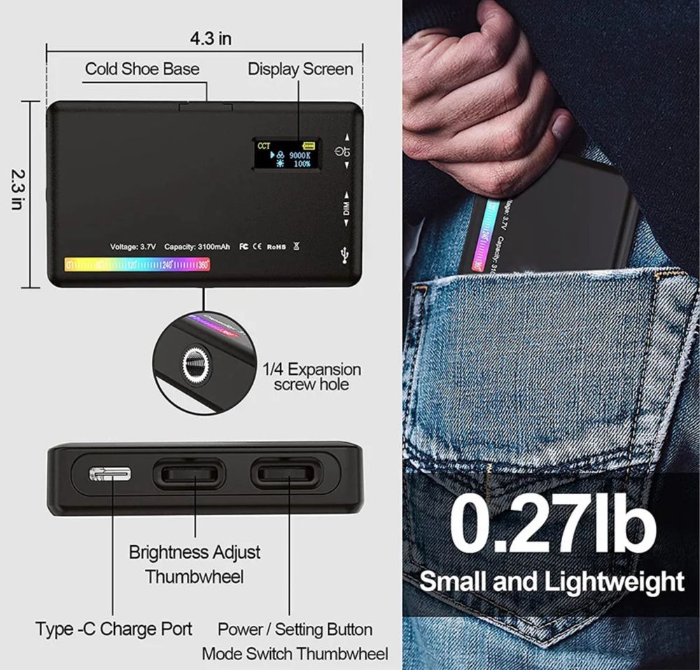 iluminador led RGB novo na caixa