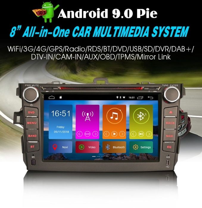 Auto-rádio 2 din Android 13 Toyota AURION CAMRY COROLLA AURIS ALTIS
